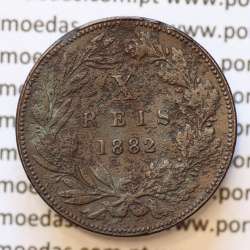 MOEDA 10 RÉIS BRONZE (X RÉIS) 1882 (BC) - REI D. LUIS I - WORLD COINS PORTUGAL KM526