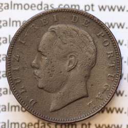 MOEDA 10 RÉIS BRONZE (X RÉIS) 1882 (BC+) - REI D. LUIS I - WORLD COINS PORTUGAL KM526