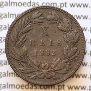 MOEDA 10 RÉIS BRONZE (X RÉIS) 1882 (BC+) - REI D. LUIS I - WORLD COINS PORTUGAL KM526