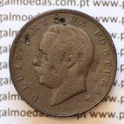 MOEDA 10 RÉIS BRONZE (X RÉIS) 1882 (BC) - REI D. LUIS I - WORLD COINS PORTUGAL KM526