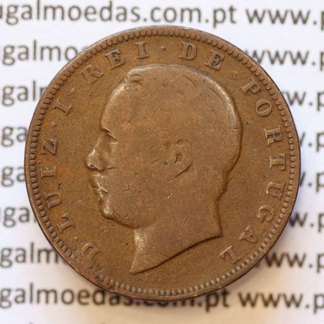MOEDA 10 RÉIS BRONZE (X RÉIS) 1882 (BC) - REI D. LUIS I - WORLD COINS PORTUGAL KM526