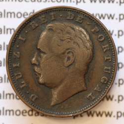 MOEDA 10 RÉIS BRONZE (X RÉIS) 1883 (MBC) - REI D. LUIS I - WORLD COINS PORTUGAL KM526