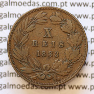 MOEDA 10 RÉIS BRONZE (X RÉIS) 1883 (BC) - REI D. LUIS I - WORLD COINS PORTUGAL KM526