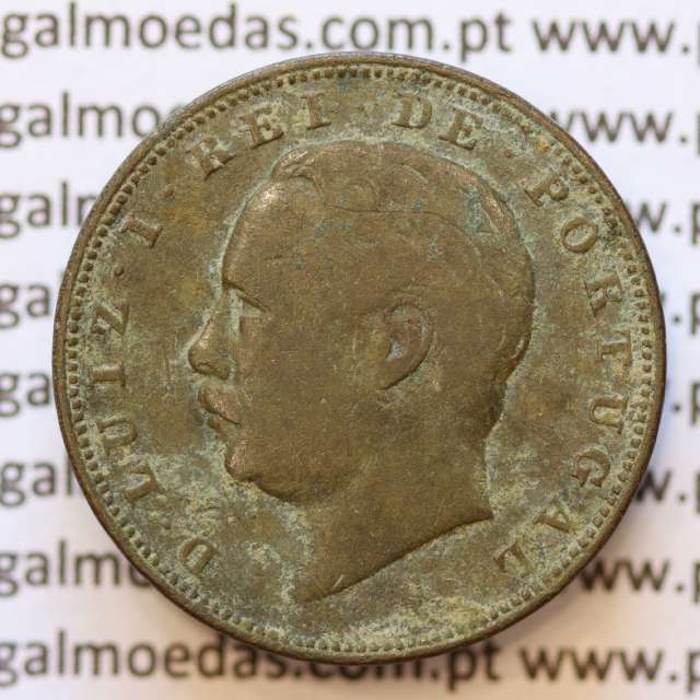 MOEDA 10 RÉIS BRONZE (X RÉIS) 1883 (BC) - REI D. LUIS I - WORLD COINS PORTUGAL KM526