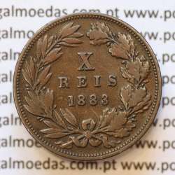 MOEDA 10 RÉIS BRONZE (X RÉIS) 1883 (BC) - REI D. LUIS I - WORLD COINS PORTUGAL KM526