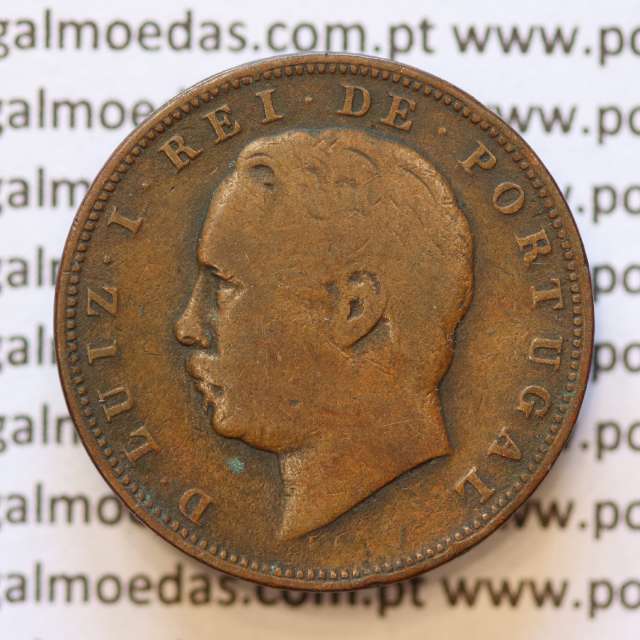 MOEDA 10 RÉIS BRONZE (X RÉIS) 1883 (BC) - REI D. LUIS I - WORLD COINS PORTUGAL KM526