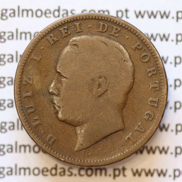 MOEDA 10 RÉIS BRONZE (X RÉIS) 1883 (BC) - REI D. LUIS I - WORLD COINS PORTUGAL KM526
