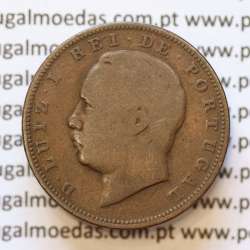 MOEDA 10 RÉIS BRONZE (X RÉIS) 1883 (BC) - REI D. LUIS I - WORLD COINS PORTUGAL KM526