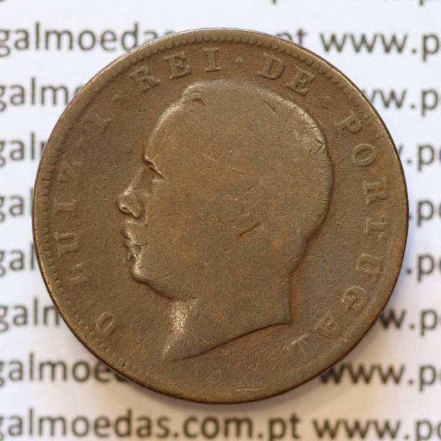 MOEDA 10 RÉIS BRONZE (X RÉIS) 1883 (BC) - REI D. LUIS I - WORLD COINS PORTUGAL KM526