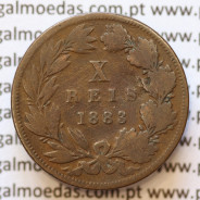 MOEDA 10 RÉIS BRONZE (X RÉIS) 1883 (BC) - REI D. LUIS I - WORLD COINS PORTUGAL KM526