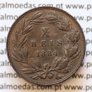 MOEDA 10 RÉIS BRONZE (X RÉIS) 1884 (MBC+) - REI D. LUIS I - WORLD COINS PORTUGAL KM526