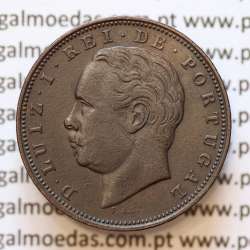 MOEDA 10 RÉIS BRONZE (X RÉIS) 1884 (MBC+) - REI D. LUIS I - WORLD COINS PORTUGAL KM526