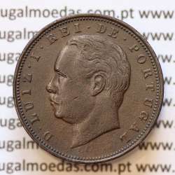 MOEDA 10 RÉIS BRONZE (X RÉIS) 1884 (MBC+) - REI D. LUIS I - WORLD COINS PORTUGAL KM526