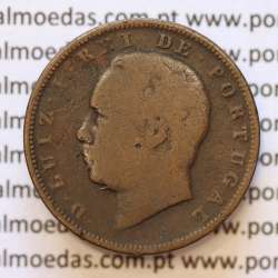 MOEDA 10 RÉIS BRONZE (X RÉIS) 1884 (BC) - REI D. LUIS I - WORLD COINS PORTUGAL KM526