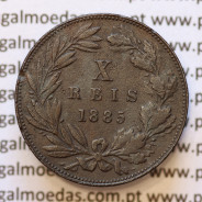MOEDA 10 RÉIS BRONZE (X RÉIS) 1885 (MBC) - REI D. LUIS I - WORLD COINS PORTUGAL KM526