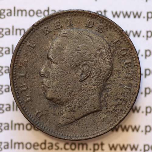MOEDA 10 RÉIS BRONZE (X RÉIS) 1885 (BC) - REI D. LUIS I - WORLD COINS PORTUGAL KM526