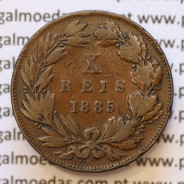 MOEDA 10 RÉIS BRONZE (X RÉIS) 1885 (BC) - REI D. LUIS I - WORLD COINS PORTUGAL KM526