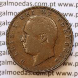 MOEDA 10 RÉIS BRONZE (X RÉIS) 1885 (BC) - REI D. LUIS I - WORLD COINS PORTUGAL KM526