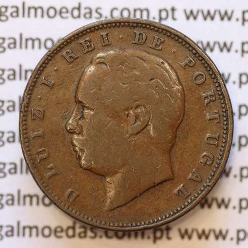 MOEDA 10 RÉIS BRONZE (X RÉIS) 1885 (BC) - REI D. LUIS I - WORLD COINS PORTUGAL KM526