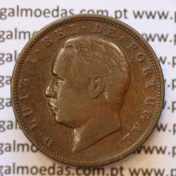 MOEDA 10 RÉIS BRONZE (X RÉIS) 1885 (BC) - REI D. LUIS I - WORLD COINS PORTUGAL KM526