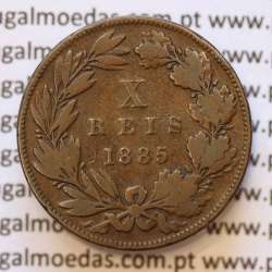 MOEDA 10 RÉIS BRONZE (X RÉIS) 1885 (BC) - REI D. LUIS I - WORLD COINS PORTUGAL KM526