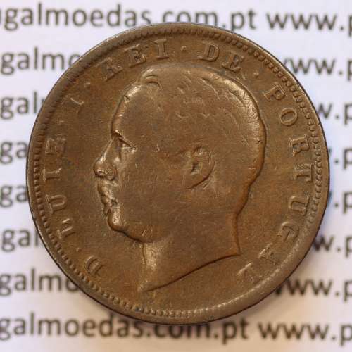 MOEDA 10 RÉIS BRONZE (X RÉIS) 1885 (BC) - REI D. LUIS I - WORLD COINS PORTUGAL KM526