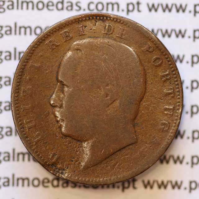 MOEDA 10 RÉIS BRONZE (X RÉIS) 1885 (BC-) - REI D. LUIS I - WORLD COINS PORTUGAL KM526
