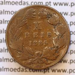 MOEDA 10 RÉIS BRONZE (X RÉIS) 1885 (BC-) - REI D. LUIS I - WORLD COINS PORTUGAL KM526