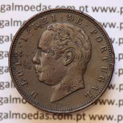 MOEDA 10 RÉIS BRONZE (X RÉIS) 1886 (MBC) - REI D. LUIS I - WORLD COINS PORTUGAL KM526