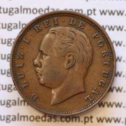 MOEDA 10 RÉIS BRONZE (X RÉIS) 1886 (MBC) - REI D. LUIS I - WORLD COINS PORTUGAL KM526