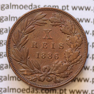 MOEDA 10 RÉIS BRONZE (X RÉIS) 1886 (MBC) - REI D. LUIS I - WORLD COINS PORTUGAL KM526