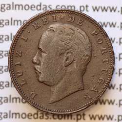 MOEDA 10 RÉIS BRONZE (X RÉIS) 1886 (MBC) - REI D. LUIS I - WORLD COINS PORTUGAL KM526