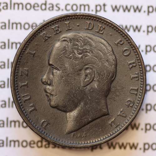 MOEDA 10 RÉIS BRONZE (X RÉIS) 1886 (MBC) - REI D. LUIS I - WORLD COINS PORTUGAL KM526