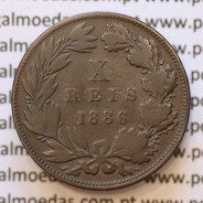 MOEDA 10 RÉIS BRONZE (X RÉIS) 1886 (MBC) - REI D. LUIS I - WORLD COINS PORTUGAL KM526