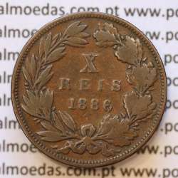 MOEDA 10 RÉIS BRONZE (X RÉIS) 1886 (BC) - REI D. LUIS I - WORLD COINS PORTUGAL KM526