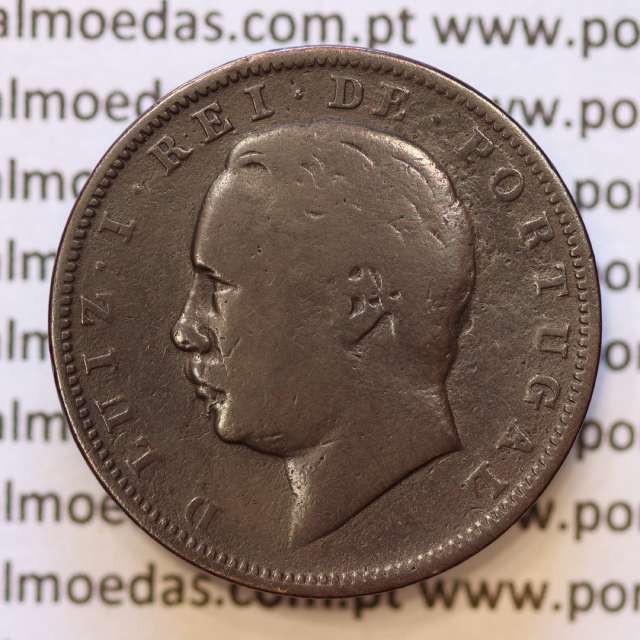 MOEDA 10 RÉIS BRONZE (X RÉIS) 1886 (BC) - REI D. LUIS I - WORLD COINS PORTUGAL KM526