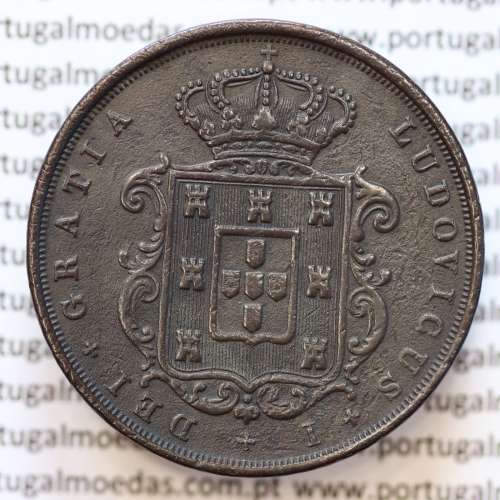 MOEDA 20 RÉIS COBRE ( XX RÉIS ) 1867 (MBC) - REI D. LUIS I - WORLD COINS PORTUGAL KM515