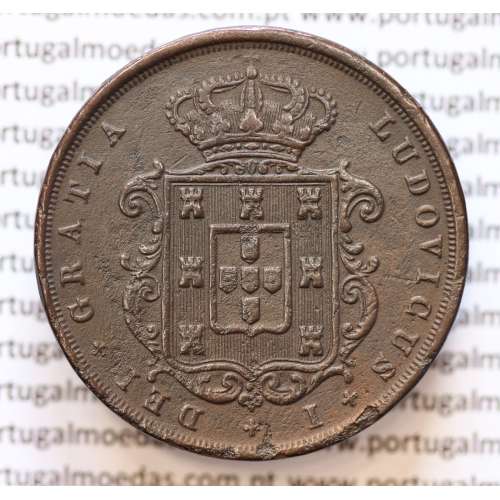MOEDA 20 RÉIS COBRE ( XX RÉIS ) 1867 (MBC) - REI D. LUIS I - WORLD COINS PORTUGAL KM515