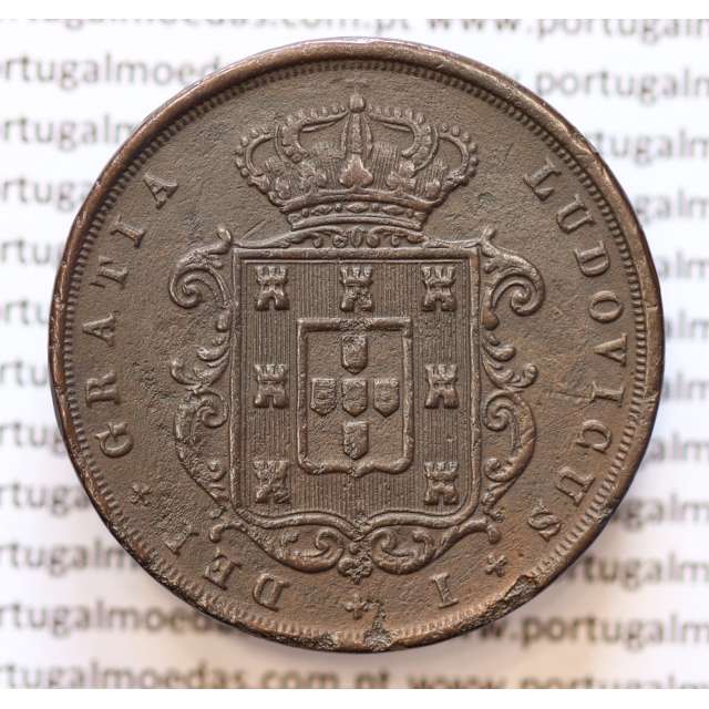 MOEDA 20 RÉIS COBRE ( XX RÉIS ) 1867 (MBC) - REI D. LUIS I - WORLD COINS PORTUGAL KM515