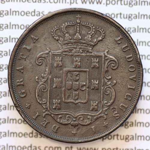 MOEDA 20 RÉIS COBRE ( XX RÉIS ) 1867 (BC+ / MBC-) - REI D. LUIS I - WORLD COINS PORTUGAL KM515