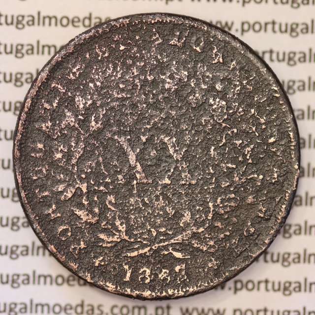 MOEDA 20 RÉIS COBRE ( XX RÉIS ) 1867 (REG) - REI D. LUIS I - WORLD COINS PORTUGAL KM515