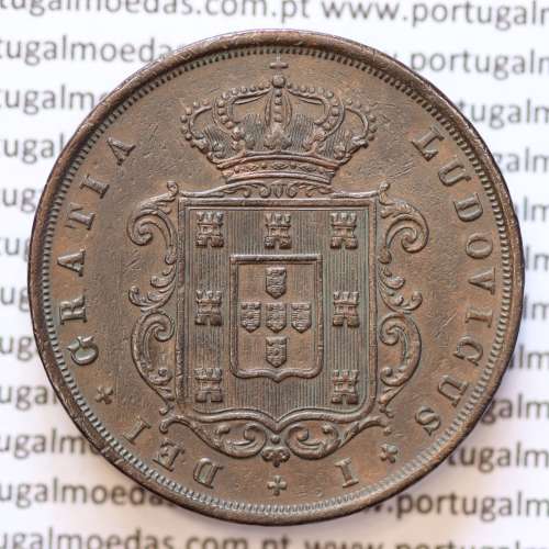MOEDA 20 RÉIS COBRE ( XX RÉIS ) 1873 (MBC+ / BELA) - REI D. LUIS I - WORLD COINS PORTUGAL KM515