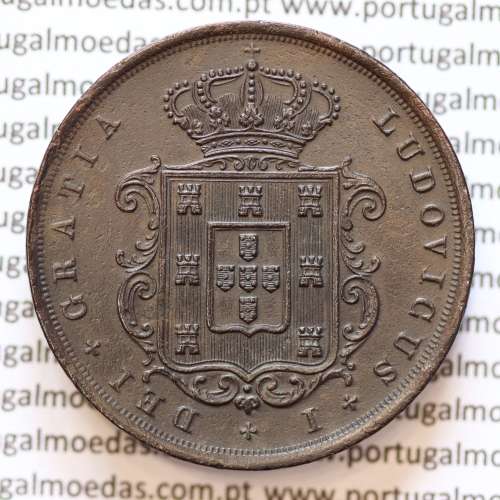 MOEDA 20 RÉIS COBRE ( XX RÉIS ) 1873 (MBC+) - REI D. LUIS I - WORLD COINS PORTUGAL KM515