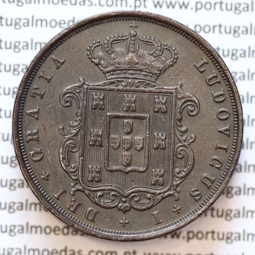 MOEDA 20 RÉIS COBRE ( XX RÉIS ) 1873 (MBC+) - REI D. LUIS I - WORLD COINS PORTUGAL KM515