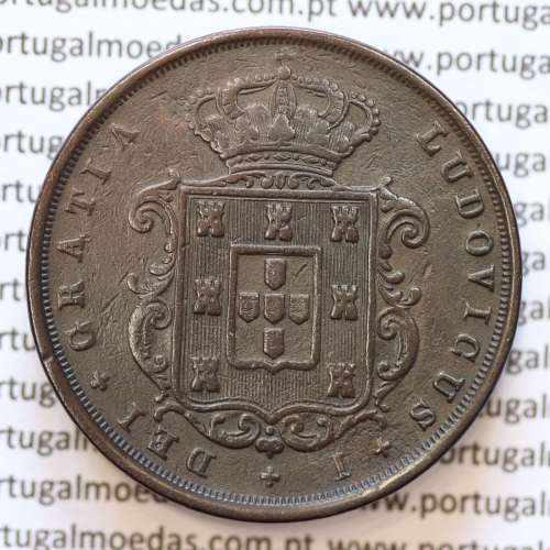MOEDA 20 RÉIS COBRE ( XX RÉIS ) 1873 (MBC+) - REI D. LUIS I - WORLD COINS PORTUGAL KM515