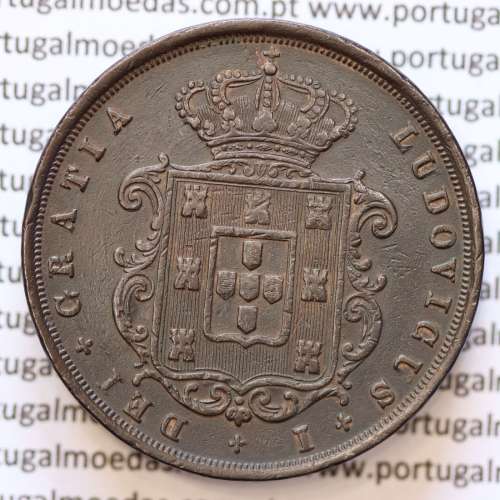 MOEDA 20 RÉIS COBRE ( XX RÉIS ) 1873 (MBC+) - REI D. LUIS I - WORLD COINS PORTUGAL KM515