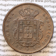 MOEDA 20 RÉIS COBRE ( XX RÉIS ) 1874 VARIANTE "4" COM PÉ" (MBC) - REI D. LUIS I - WORLD COINS PORTUGAL KM515