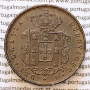 MOEDA 20 RÉIS COBRE ( XX RÉIS ) 1874 VARIANTE "4" COM PÉ" (MBC) - REI D. LUIS I - WORLD COINS PORTUGAL KM515
