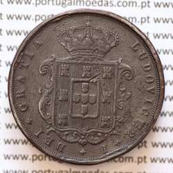 MOEDA 20 RÉIS COBRE ( XX RÉIS ) 1874 VARIANTE "4" COM PÉ" (BC) - REI D. LUIS I - WORLD COINS PORTUGAL KM515