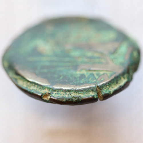 MOEDA ASSE “AS” BRONZE DA REPÚBLICA ROMANA FAMÍLIA “ATILIA” (ANO 148 a.C.) “M. ATILIUS SARANUS” LEGENDA (M ATILI / ROMA)
